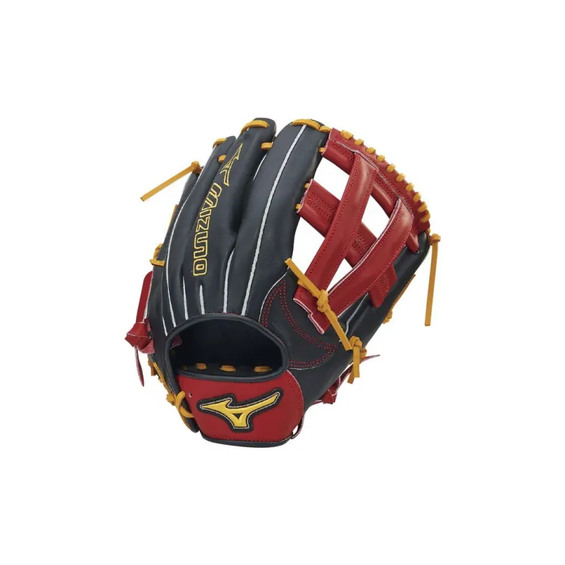 Mizuno Baseball Gloves Catcher's Glove Top Grain Cow Leather Unisex Black Red-1