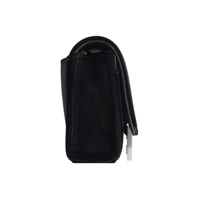 Balenciaga Hourglass Velvet Jersey Wallet On Chain Black-3