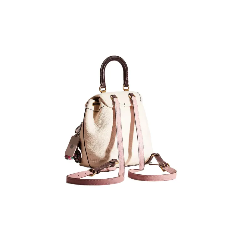 COACH Glove Tanned Leather Backpack Medium Size Women's White-2