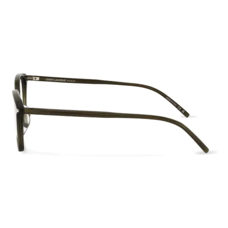 SAINT LAURENT Plate Frame Square Eyeglass Frames Unisex Green-2