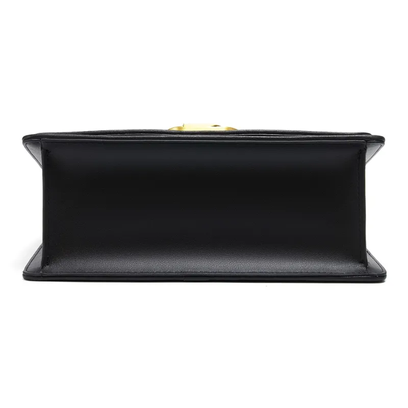 BOSSSUNWEN Textile, Cow Leather, Lock Casual Commute Date Shoulder Bag, Shoulder Bag Medium Size Women's-8