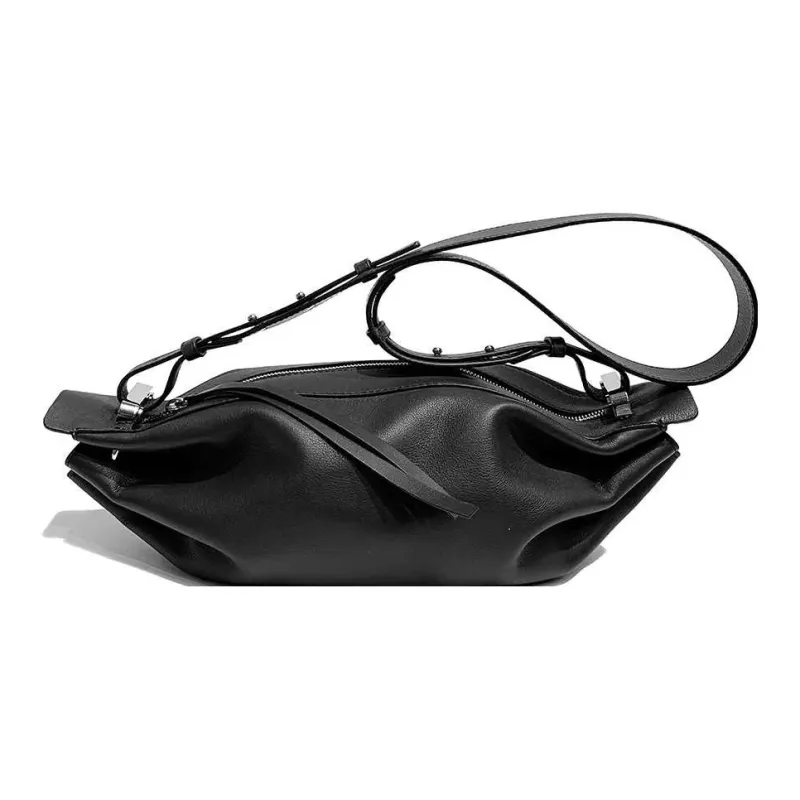 BONASTRE Soft Cowhide Crossbody Bag Regular Unisex Black-0
