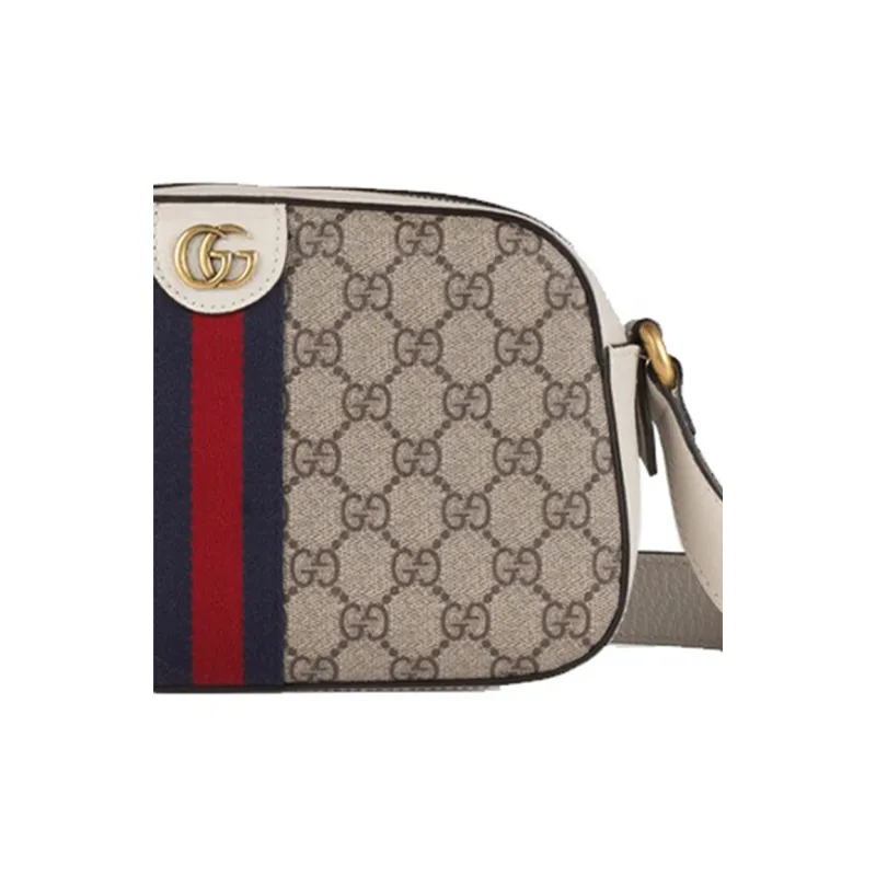 GUCCI Canvas Camera Bag, Shoulder Bag, Crossbody Bag Regular Unisex Ebony/White-5