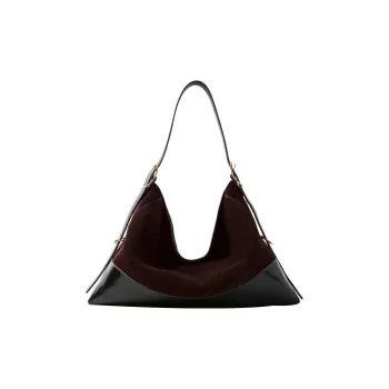 APEDE MOD Cow Leather Zongzi Bag Hobo Bag Biker Bag Handbag Shoulder Bag Crossbody Bag Women's Chocolate