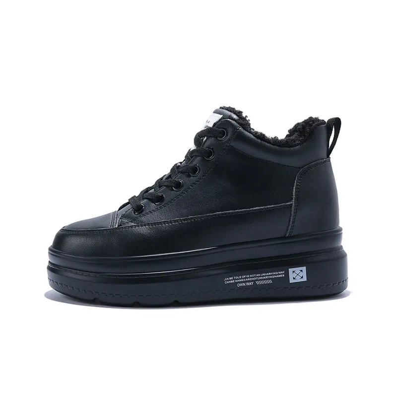 Junjali Abrasion Resistant Breathable Balance Height Increasing Thermal High Top Casual Shoes Women's-3