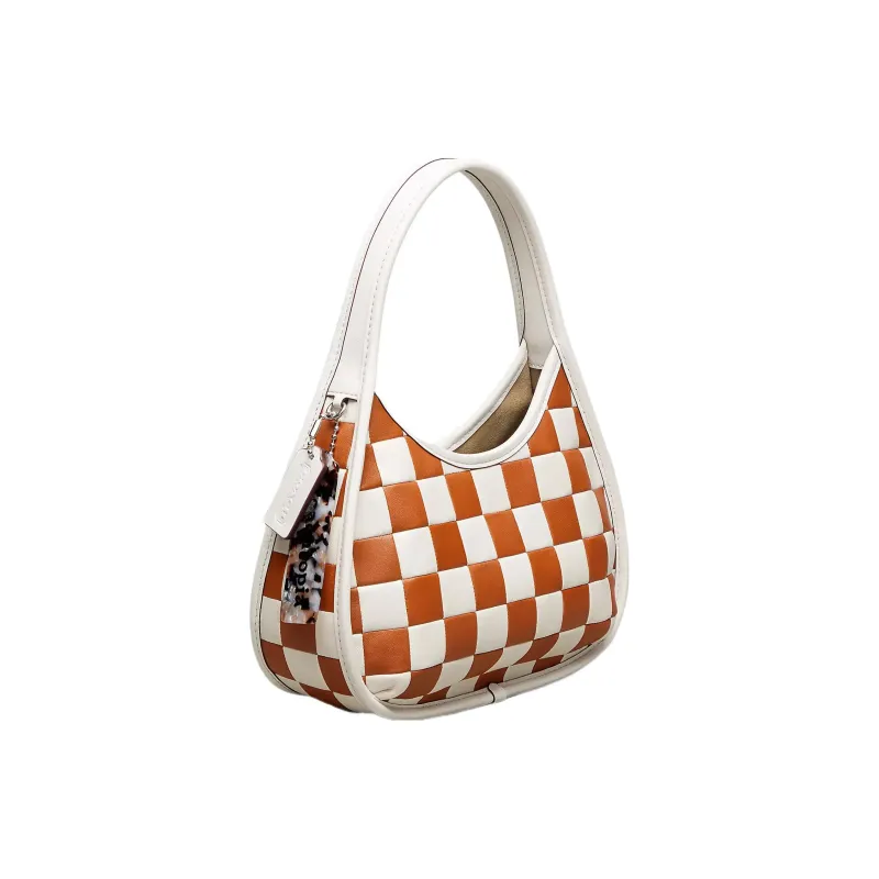 COACH Ergo Leather Shoulder Bag, Handbag, Shoulder Bag Women's Brown & White-1