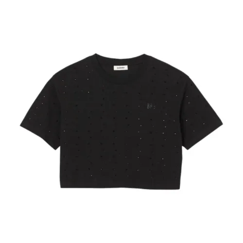 Sandro Logo-embroidered Cotton T-shirt