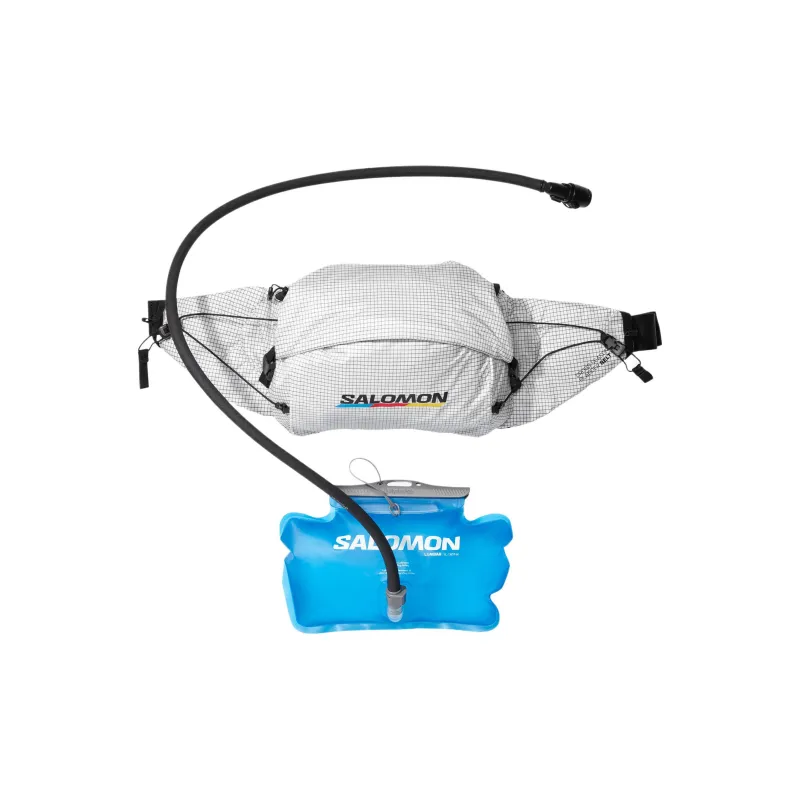 SALOMON 3L Fanny Pack Outdoor Bag Nylon White & Black Unisex-1