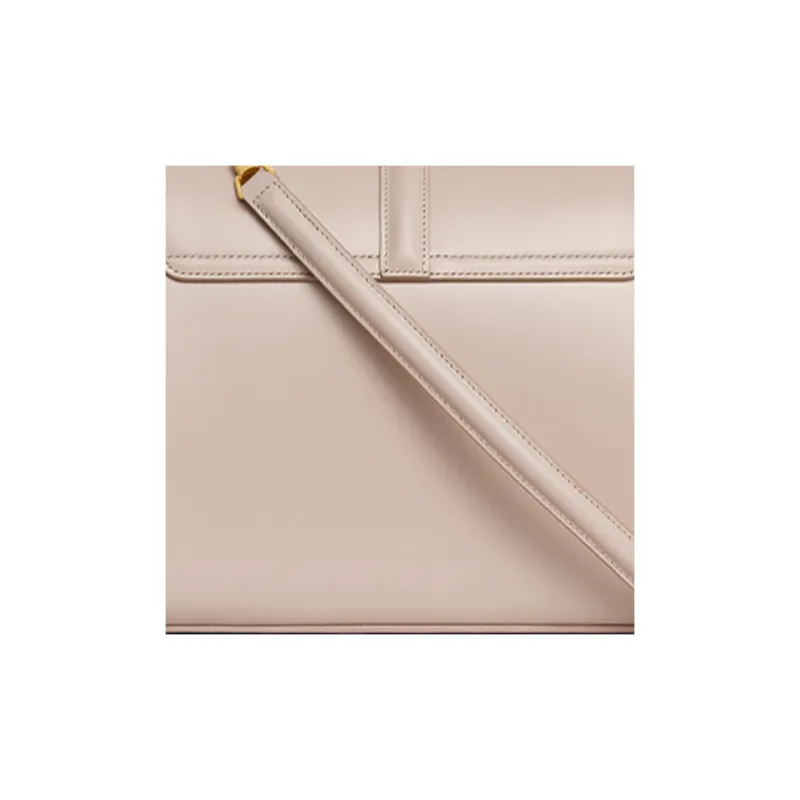 CELINE 16 Satin Calfskin Shoulder Bag Crossbody Bag Handbag Small Size Women's Nude-4