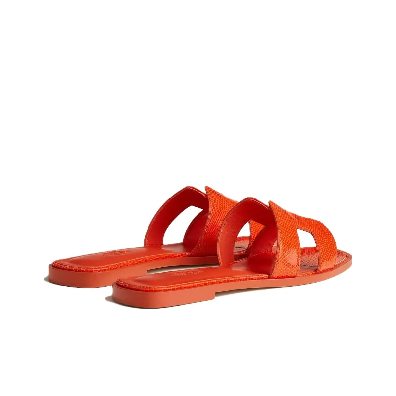HERMES Oran Abrasion-Resistant Slide Slippers Women's Orange-3