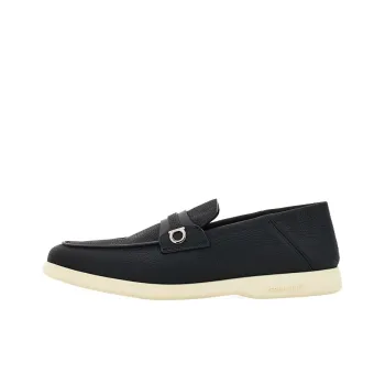 FERRAGAMO Gancini plaque Leather Loafers