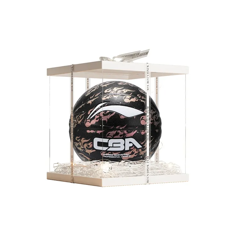 LiNing CBA Collection PU Basketball Black Size 7 Match Unisex-3