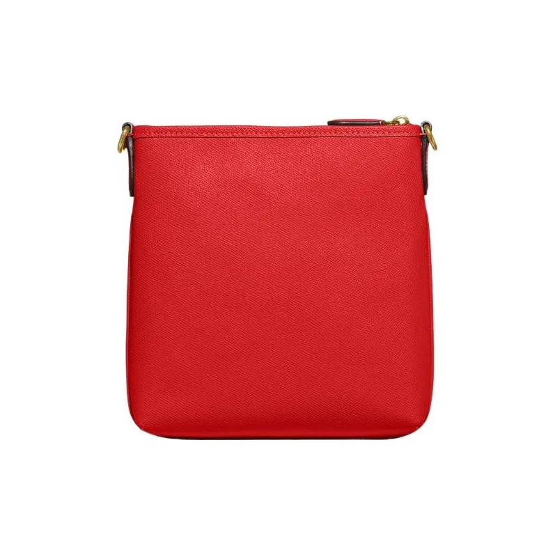 COACH Kitt Cross-Stitch Leather Messenger Bag Shoulder Bag Crossbody Bag Small Size Women's Red-1