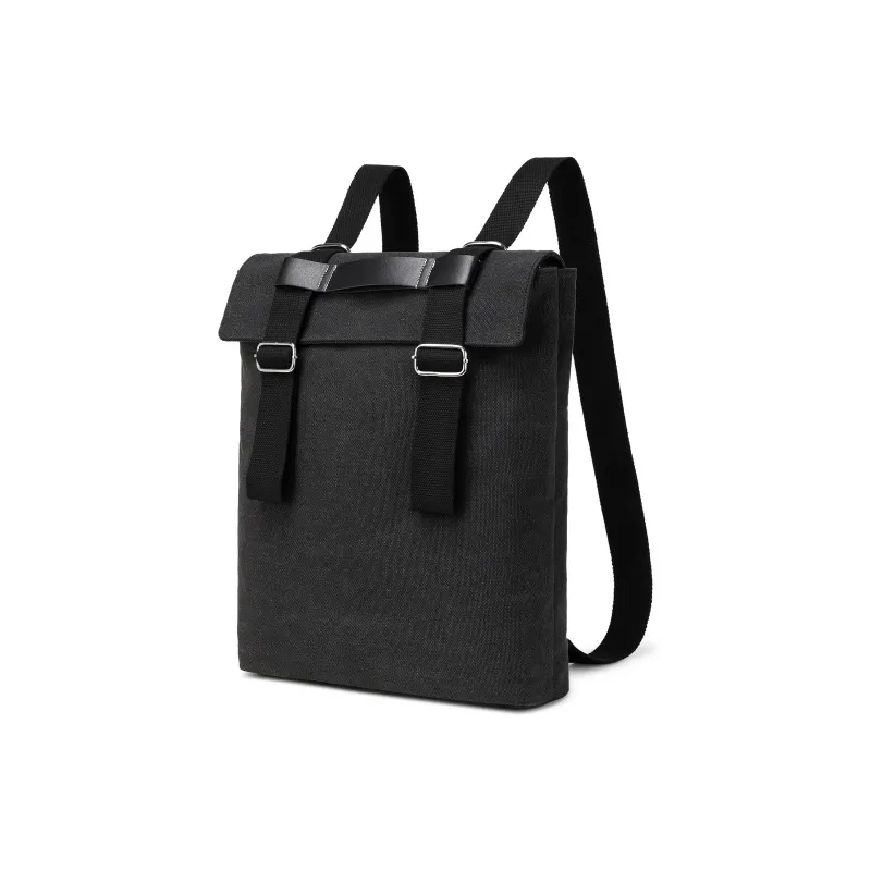 Slazenger Canvas Travel Laptop Bag Backpack Unisex Black/Khaki-0