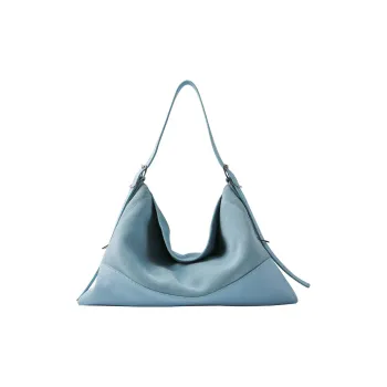 APEDE MOD Cow Leather Zongzi Bag Hobo Bag Biker Bag Handbag Shoulder Bag Crossbody Bag Women's Mousse Blue