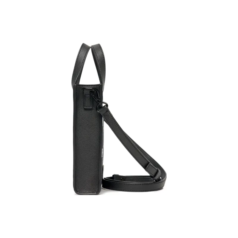 MLB Monogram Collection Polyester Portable One Shoulder Crossbody Cell Phone Pouch Small Size Women's Black-4