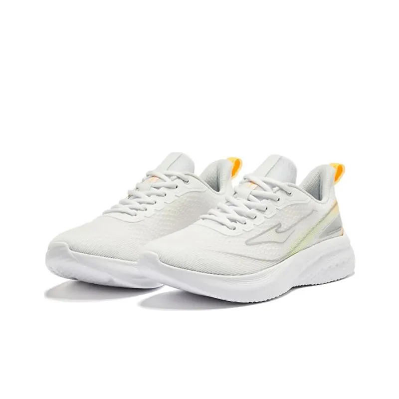 Erke Strategize Cushioned Slip Resistant Low Top Running Shoes Men's White Green Orange-2