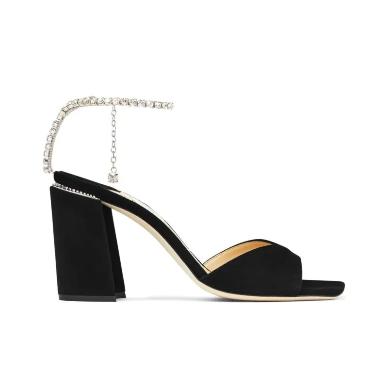 Jimmy Choo Saeda 85mm Crystal-strap Sandals-1