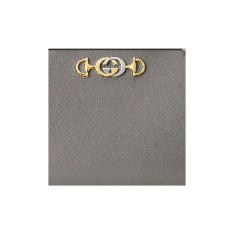 GUCCI Zumi Leather Shoulder Bag Crossbody Bag Handbag Medium Size Women's Gray-7