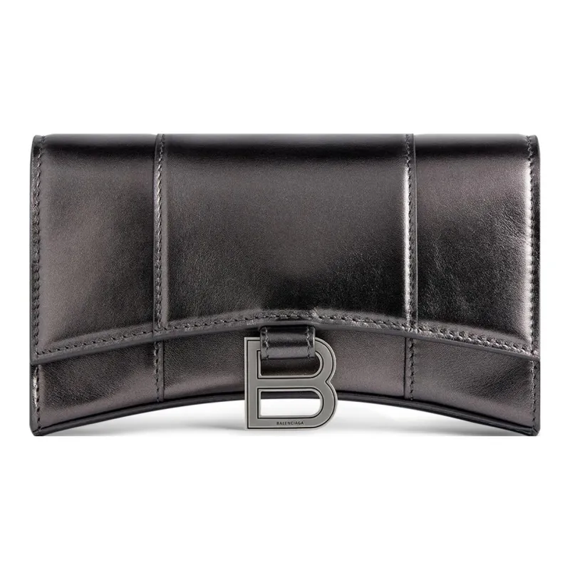 Balenciaga Metallic Smooth Calfskin Shoulder Bag, Crossbody Bag, Wallet Regular Women's Dark Gray-0