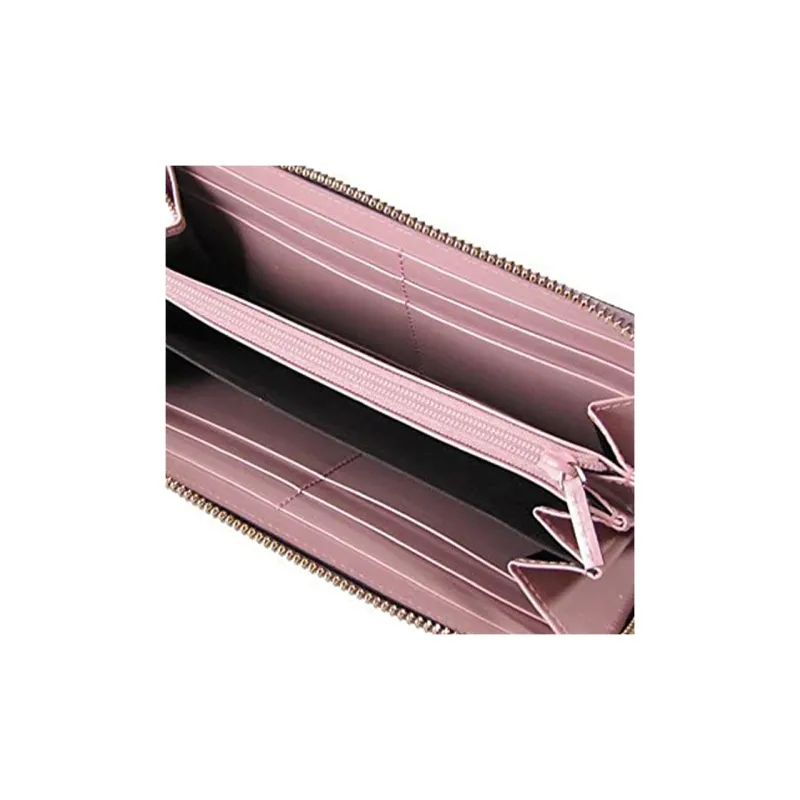 GUCCI Leather Long Zip Closure Wallet With Money Clip Women's Purple-3