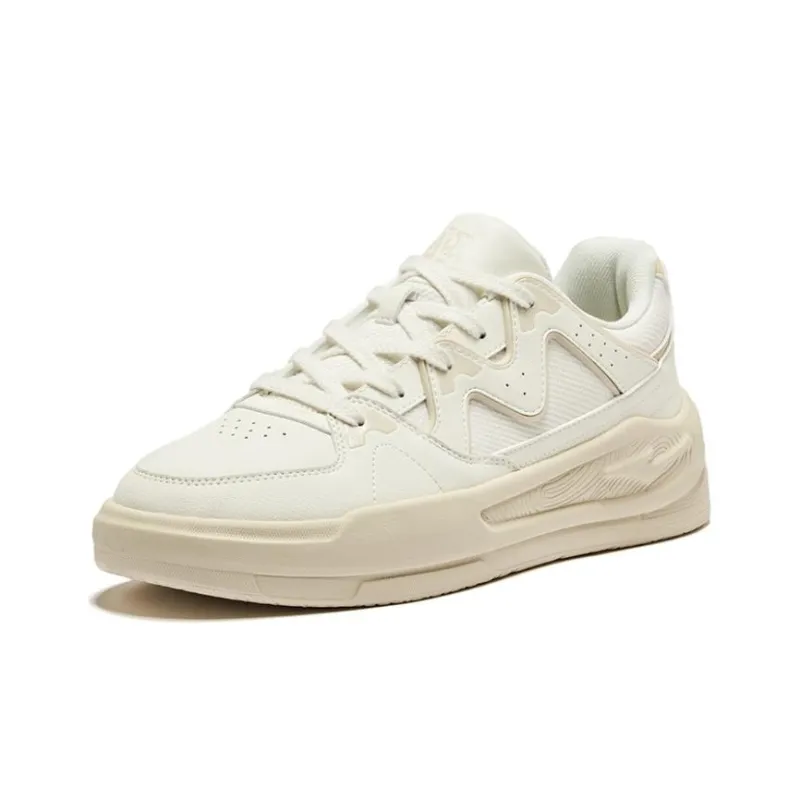 Erke White Peach Oolong 2.0 Anti Slip Wear Resistant Low Top Skateboard Shoes Men's Microcrystal White Warm Linen-1