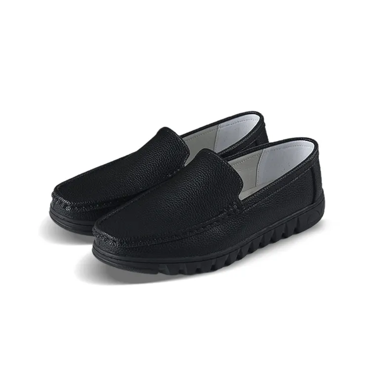 Cherry Blossoms Casual Business Leather Shoes Men's Black-2
