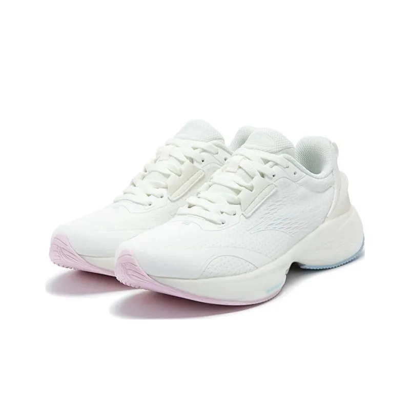 361° Cushioning Slip Resistant Low Top Running Shoes Women's White Pink-3