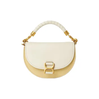 Chloe Marcie Nappa Lambskin Grain Calfskin With Suede Shoulder Bag, Crossbody Bag, Handbag Regular Women's Mist Ivory
