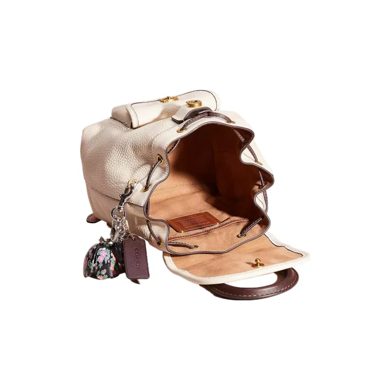 COACH Glove Tanned Leather Backpack Medium Size Women's White-1