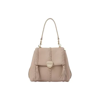 Chloe Penelope Series Soft Grained Calfskin Portable Crossbody Bag Shoulder Bag Women's Beige