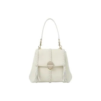 Chloe Penelope Series Grained Calfskin Portable Crossbody Bag Shoulder Bag Women's White