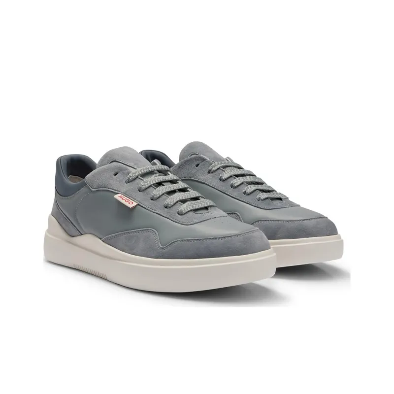 HUGO BOSS Wear-Resistant Low-Top Skateboard Shoes Men's Light Gray-2