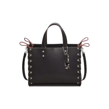 Coachtopia Leather Tote Bag Shopping Bag Handbag Shoulder Bag Large Size Women's Black