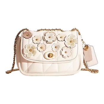 COACH Madison Leather Handbag, Shoulder Bag Women's White