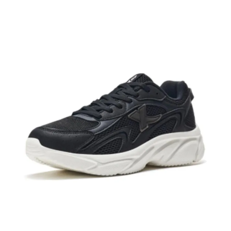 XTEP Feather Cushioning, Wear Resistant Low Top Chunky Sneakers Women's Black White-2