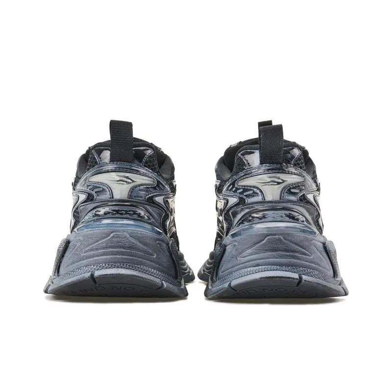BLINDNOPLAN Cushioning Anti Slip Wear Resistant Breathability Low Top Running Shoes Unisex Black Gray Color-3