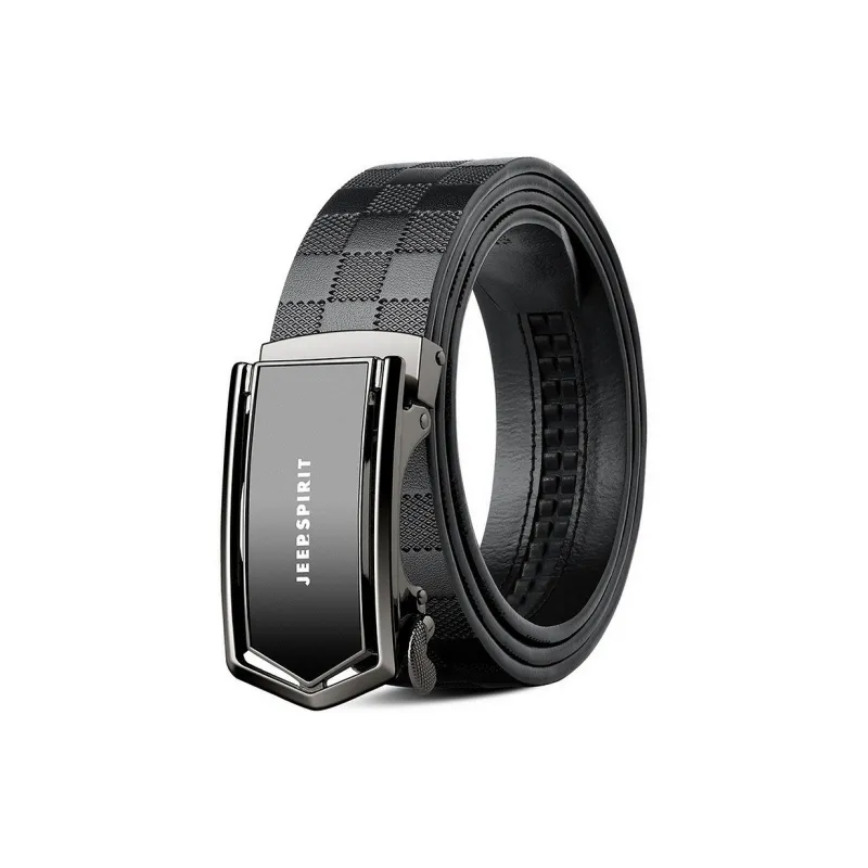 JEEP SPIRIT Top Layer Automatic Buckle Business Elegant Cow Leather Leather Belts Men's Width 3.5CM-0