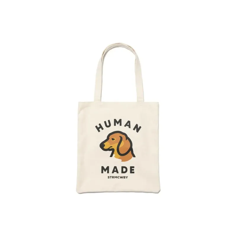 HUMAN MADE Cotton Tote Bag Shopping Bag Shoulder Bag Handbag Regular Unisex White-0