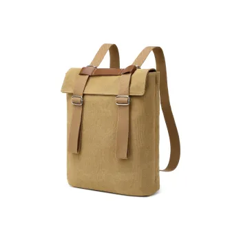 Slazenger Canvas Travel Laptop Bag Backpack Unisex Black/Khaki