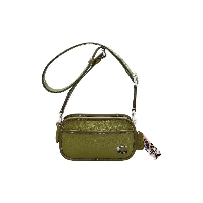 Coachtopia Leather Shoulder Bag Crossbody Bag Small Size Women's Olive Green-0