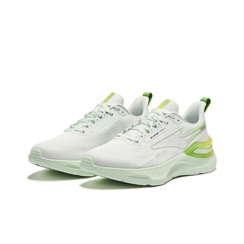 Erke Pegasus 2.0 Shock Absorbing Non Slip Wear Resistant Breathable Balanced Low Top Running Shoes Men's White Green-1