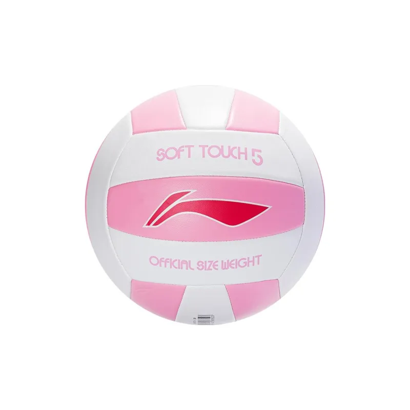 LiNing PVC Size 5 Ball Volleyball Unisex White Pink-0
