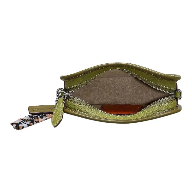 Coachtopia Leather Shoulder Bag Crossbody Bag Small Size Women's Olive Green-2