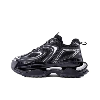 M88M Night Rider Low Top Chunky Sneakers Unisex Black