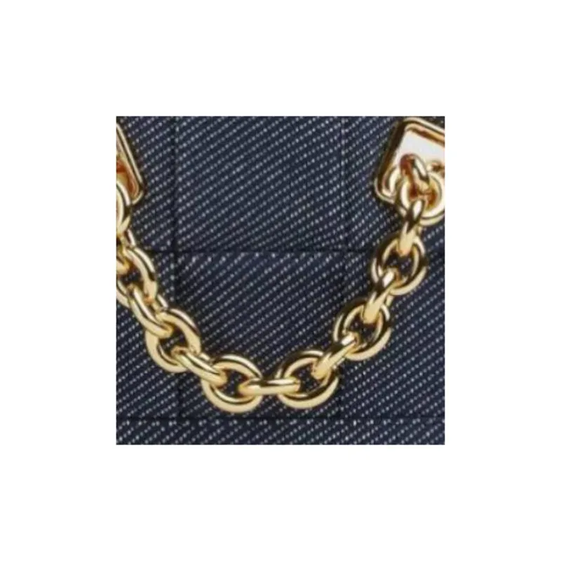 Bottega Veneta Chain Holder Denim Bag Blue-2