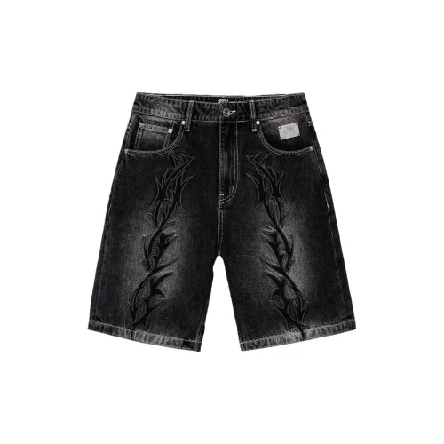 Revenge Denim Shorts Unisex Black