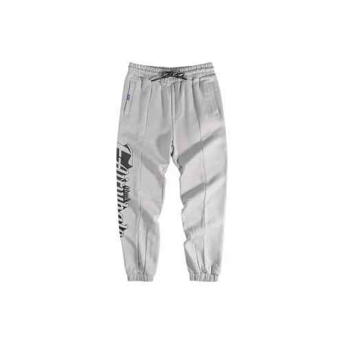 FAIRWHALE Casual Pants Men Light Gray