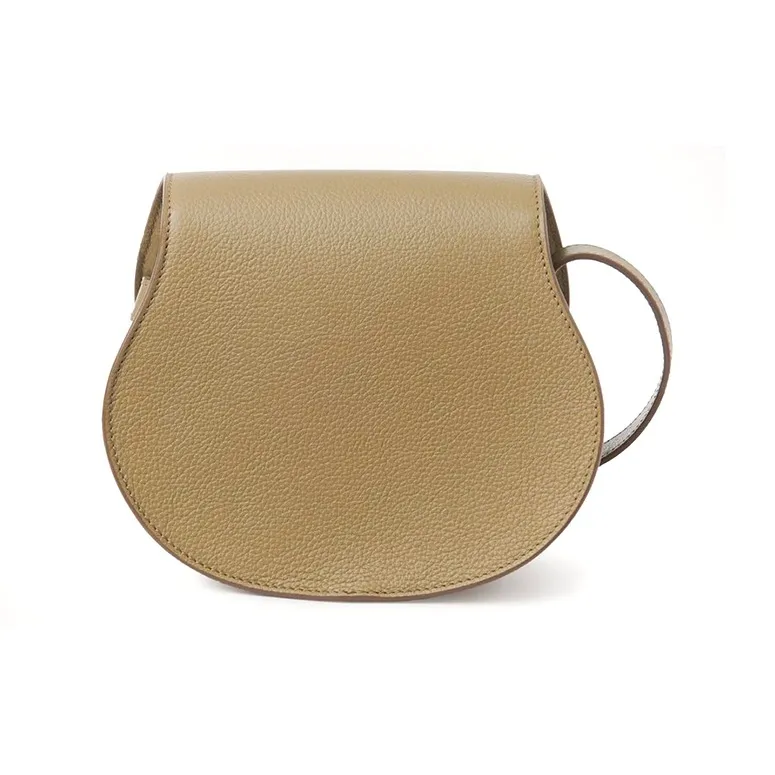 Chloe Marcie Grained Calfskin Saddle Bag Shoulder Bag Crossbody Bag Small Size Women's Terracotta Green-2