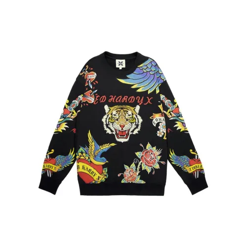 ED HARDY X Sweatshirts Unisex Black